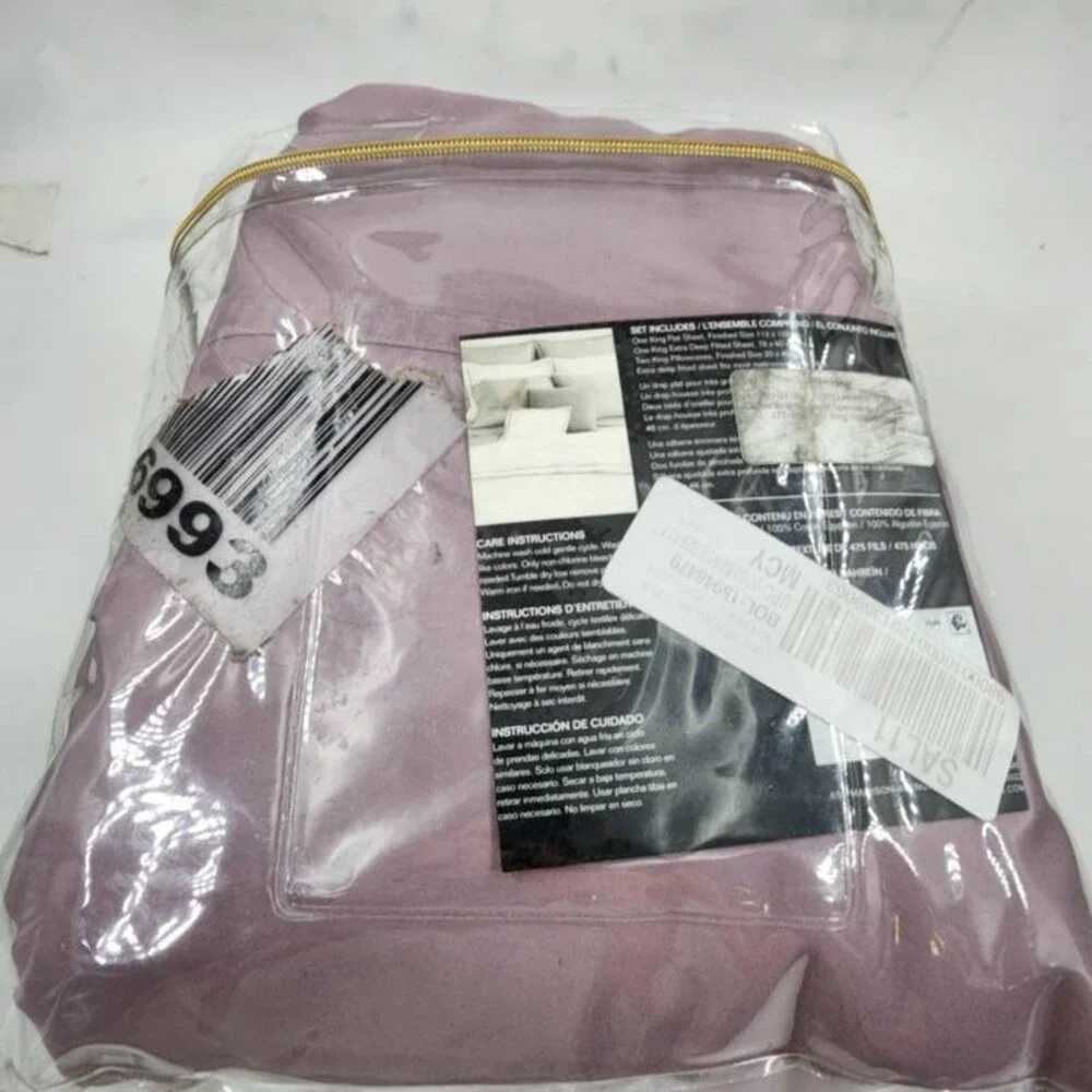 Lauren Ralph Lauren Spencer Solid Sateen 4 pcs Sheet Set King Deep Lavender